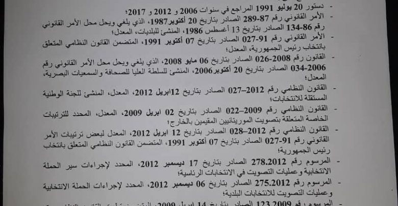 استدعاء هيئة الناخبين وتحديد آجال الانتخابات الرئاسية الموريتانية